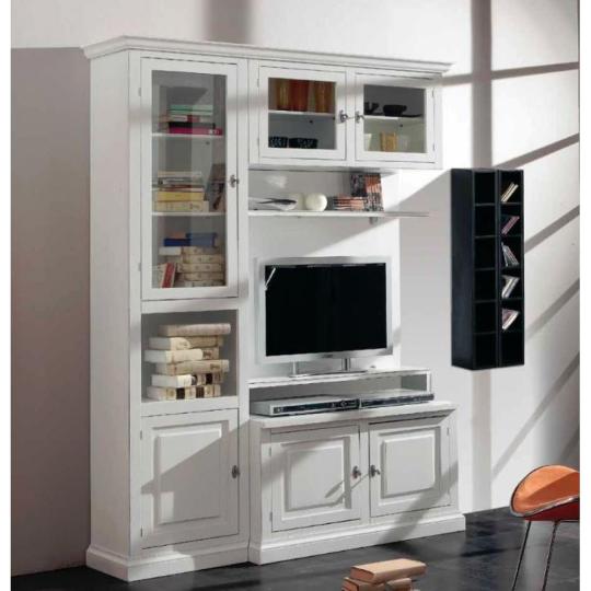 domus obyvacka tv skrina biela skrina kniznica ulozny priestor policova stena provensalsky mediteransky velkomestsky elegantny klasicky velky masivne drevo dreveny nabytok.jpg